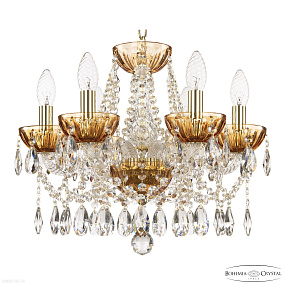Хрустальная подвесная люстра Bohemia IVELE Crystal 5413/6/141 G Amber/M-1H