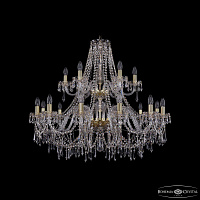 Большая хрустальная люстра Bohemia IVELE Crystal 1403/12+6/360/2d G