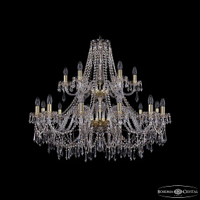 Большая хрустальная люстра Bohemia IVELE Crystal 1403/12+6/360/2d G