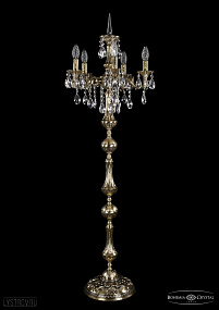Литой торшер с хрусталем Bohemia IVELE Crystal 7000/5/125-134/B/GB