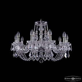 Хрустальная подвесная люстра Bohemia IVELE Crystal 1406/10/240/Ni/Leafs