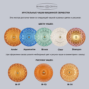 Хрустальная подвесная люстра Bohemia IVELE Crystal 1311/6/165 G Cl/Clear/M-1F