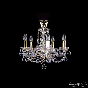 Хрустальная подвесная люстра Bohemia IVELE Crystal 1402/5/141/G/Balls/Tube