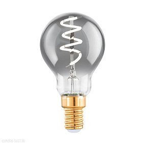 Лампа светодиодная P45, 4W(E14), 100lm, 2000K, стекло, черный прозрачный EGLO LM_LED_E14 110194