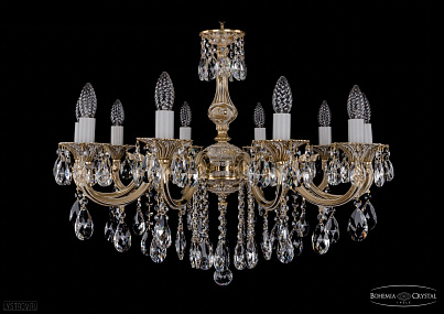 Литая подвесная люстра с хрусталем Bohemia IVELE Crystal 1702/10/265/B/GW