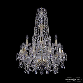 Большая хрустальная люстра Bohemia IVELE Crystal 1411/10+5/195/XL-80/2d G