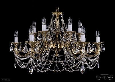Литая подвесная люстра с хрусталем Bohemia IVELE Crystal 1703/12/320/C/G