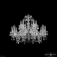 Хрустальная подвесная люстра Bohemia IVELE Crystal 1411/10+5/240 Ni Leafs