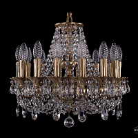 Литая подвесная люстра с хрусталем Bohemia IVELE Crystal 1707/14/125/C/FP