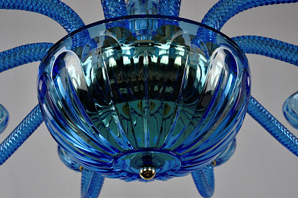 Хрустальная подвесная люстра Bohemia IVELE Crystal 1311/10/300 G Aq/Aquamarine/M-1H