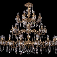 Литая подвесная люстра с хрусталем Bohemia IVELE Crystal 1732/16+8+8/335+265/A/FP