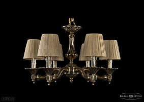 Литая подвесная люстра с хрусталем и абажурами Bohemia IVELE Crystal 1710/6/160/GB/SH7