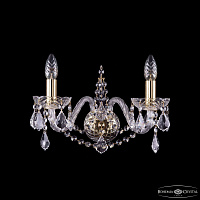 Бра хрустальное Bohemia IVELE Crystal 1411B/2/160/G/Leafs