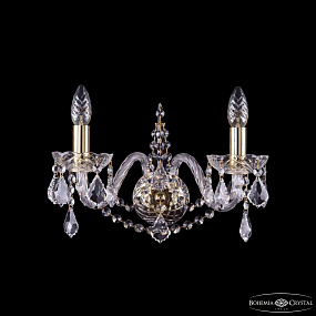 Бра хрустальное Bohemia IVELE Crystal 1411B/2/160/G/Leafs
