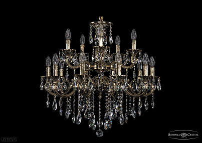 Литая подвесная люстра с хрусталем Bohemia IVELE Crystal 1722/10+5/265/B/GB