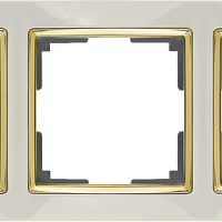 Рамка на 5  постов (слоновая кость/золото) Werkel WL03-Frame-05-ivory-GD