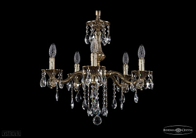 Литая подвесная люстра с хрусталем Bohemia IVELE Crystal 1710/5/160/B/GB