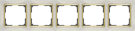 Рамка на 5  постов (слоновая кость/золото) Werkel WL03-Frame-05-ivory-GD