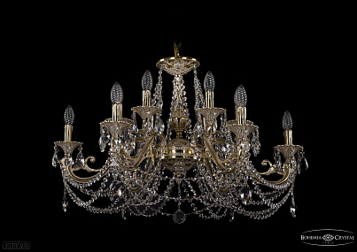 Литая подвесная люстра с хрусталем Bohemia IVELE Crystal 1703/12/320/C/GI
