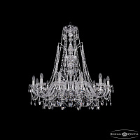Большая хрустальная люстра Bohemia IVELE Crystal 1411/12/360/XL-96 Ni