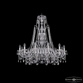 Большая хрустальная люстра Bohemia IVELE Crystal 1411/12/360/XL-96 Ni