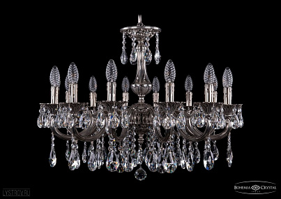 Литая подвесная люстра с хрусталем Bohemia IVELE Crystal 1702/14/265/A/NB