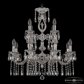 Подвесная хрустальная люстра Bohemia Ivele Crystal Verona 72401/8+4/210/2d A NW FA10S