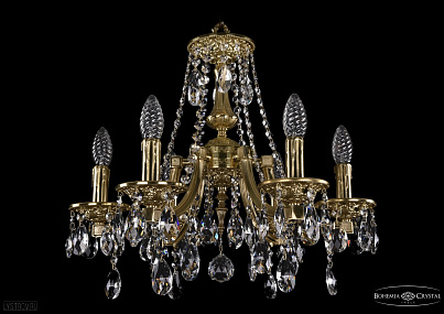 Литая подвесная люстра с хрусталем Bohemia IVELE Crystal 1771/6/150/A/G