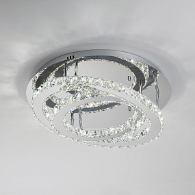 Светодиодная люстра с хрусталем Eurosvet Grasia 90066/2 хром