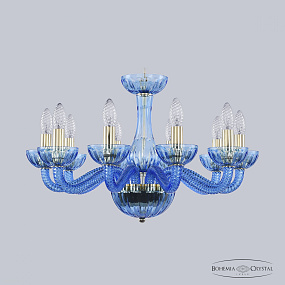 Хрустальная подвесная люстра Bohemia IVELE Crystal 1311/10/200 G Aq/Aquamarime/M-1H
