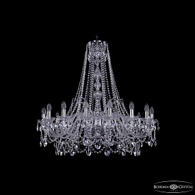 Большая хрустальная люстра Bohemia IVELE Crystal 1411/16/360/h-95 Ni