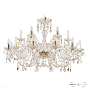 Большая хрустальная люстра Bohemia IVELE Crystal 105/12+6/360 G