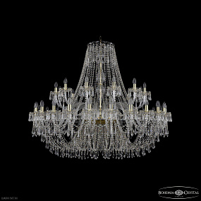 Большая хрустальная люстра Bohemia IVELE Crystal 1403/24+12/530 G