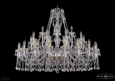 Хрустальная подвесная люстра Bohemia IVELE Crystal 1413/20+10+5/460-100/G