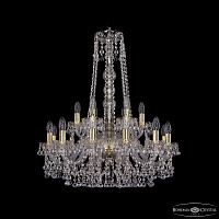 Большая хрустальная люстра Bohemia IVELE Crystal 1409/12+6/240/h-77 G