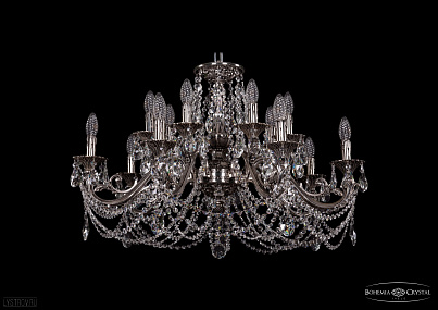 Литая подвесная люстра с хрусталем Bohemia IVELE Crystal 1703/14/320/C/NB