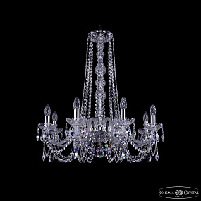 Хрустальная подвесная люстра Bohemia IVELE Crystal 1402/8/240/h-73 Ni