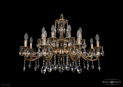 Литая подвесная люстра с хрусталем Bohemia IVELE Crystal 1703/16/320/A/GB