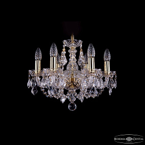Хрустальная подвесная люстра Bohemia IVELE Crystal 1406/6/141/G/Leafs