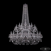 Большая хрустальная люстра Bohemia IVELE Crystal 1402/20+10+5/400/h-160/2d Ni
