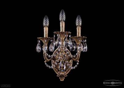 Бра литое с хрусталем Bohemia IVELE Crystal 1702B/3/110+150/C/FP