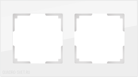 Рамка на 2 поста (белый,стекло) Werkel WL01-Frame-02
