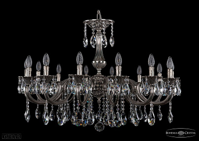 Литая подвесная люстра с хрусталем Bohemia IVELE Crystal 1702/14/335/A/NB