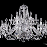 Хрустальная подвесная люстра Bohemia IVELE Crystal 1402/12+6/300/2d/Ni