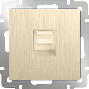 Телефонная розетка  RJ-11 (шампань рифленый) Werkel WL10-RJ-11
