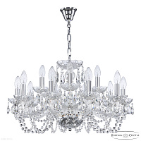Хрустальная подвесная люстра Bohemia IVELE Crystal 119/10+5/240 Ni