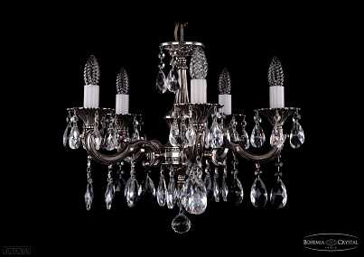 Литая подвесная люстра с хрусталем Bohemia IVELE Crystal 1701/5/181/A/NB