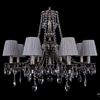 Литая подвесная люстра с хрусталем и абажурами Bohemia IVELE Crystal 1771/8/220/A/NB/SH6