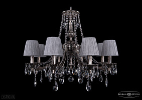 Литая подвесная люстра с хрусталем и абажурами Bohemia IVELE Crystal 1771/8/220/A/NB/SH6