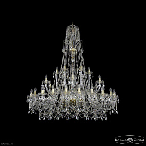 Большая хрустальная люстра Bohemia IVELE Crystal 1411/24+6+6/530/XL-165 G